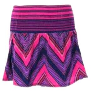 Express elastic waistband lightweight pink purple chevron circle skirt M